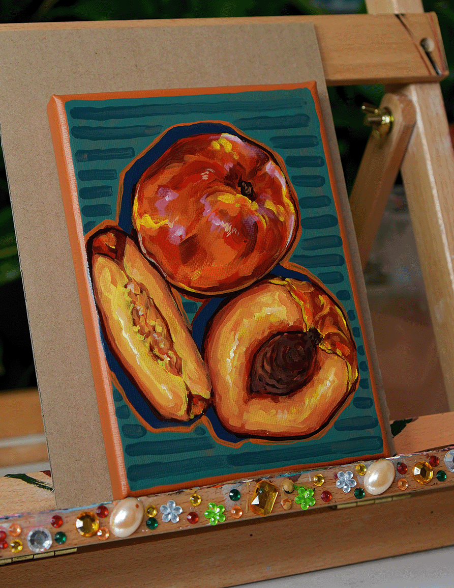 1.75 Nectarines (original mini painting)