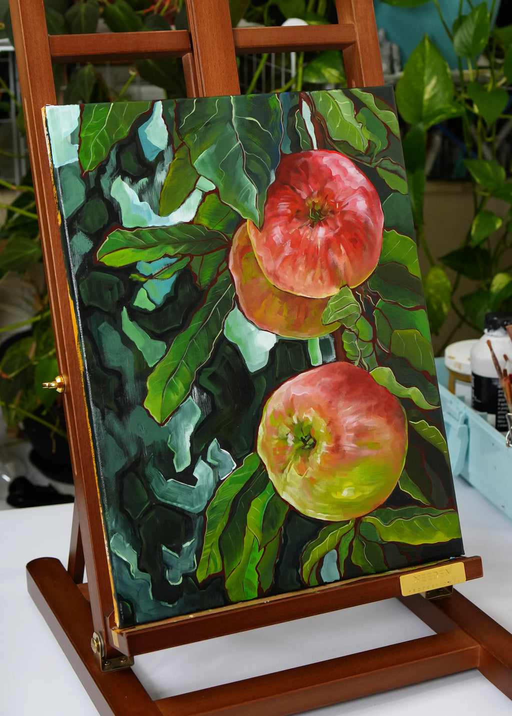 3 apples at dawn (original painting)