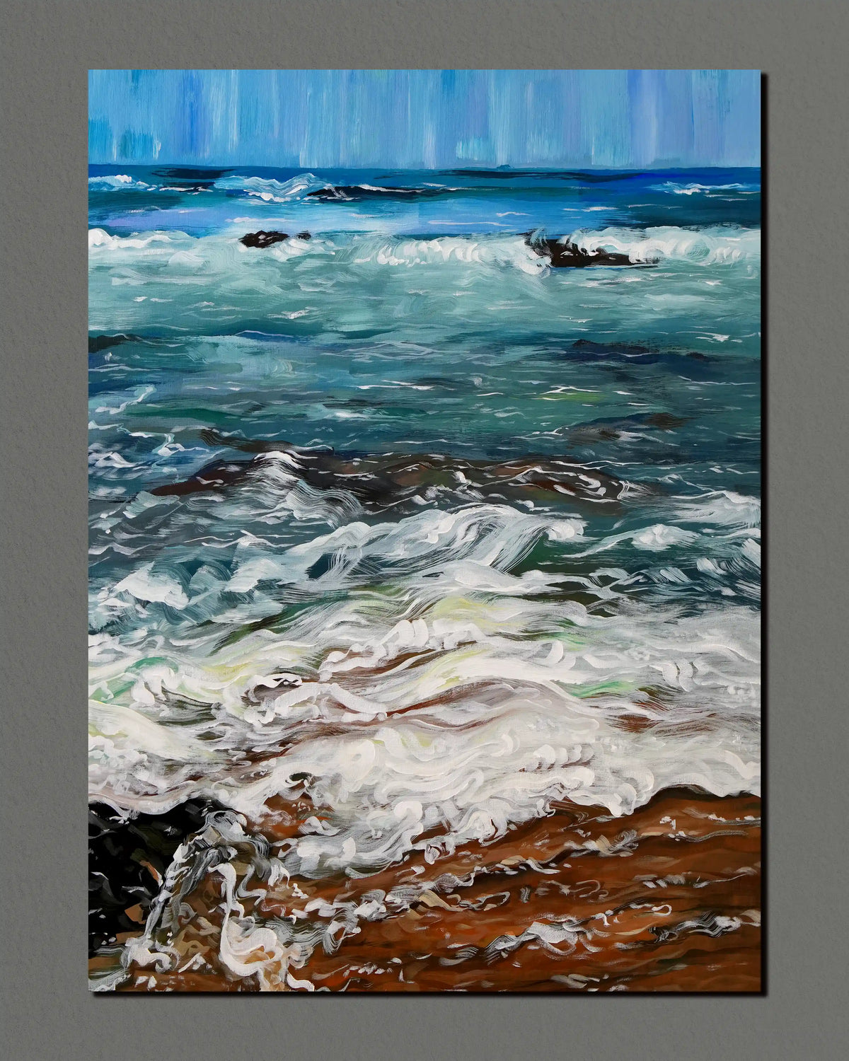 Blue seas, brown sands (art print)