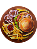 Burger and Fries (original painting)