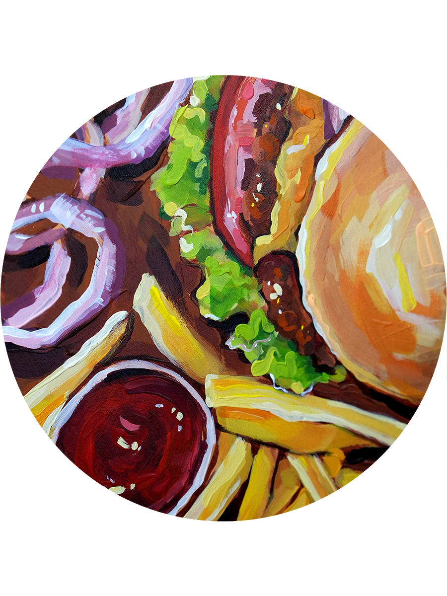 Burger and Fries (original painting)