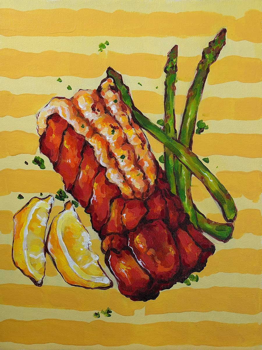 Lobster and Asparagus (print)