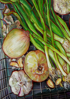 Onions, garlic and shallots (original painting)