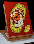 Avocado toast with chili egg (original painting)