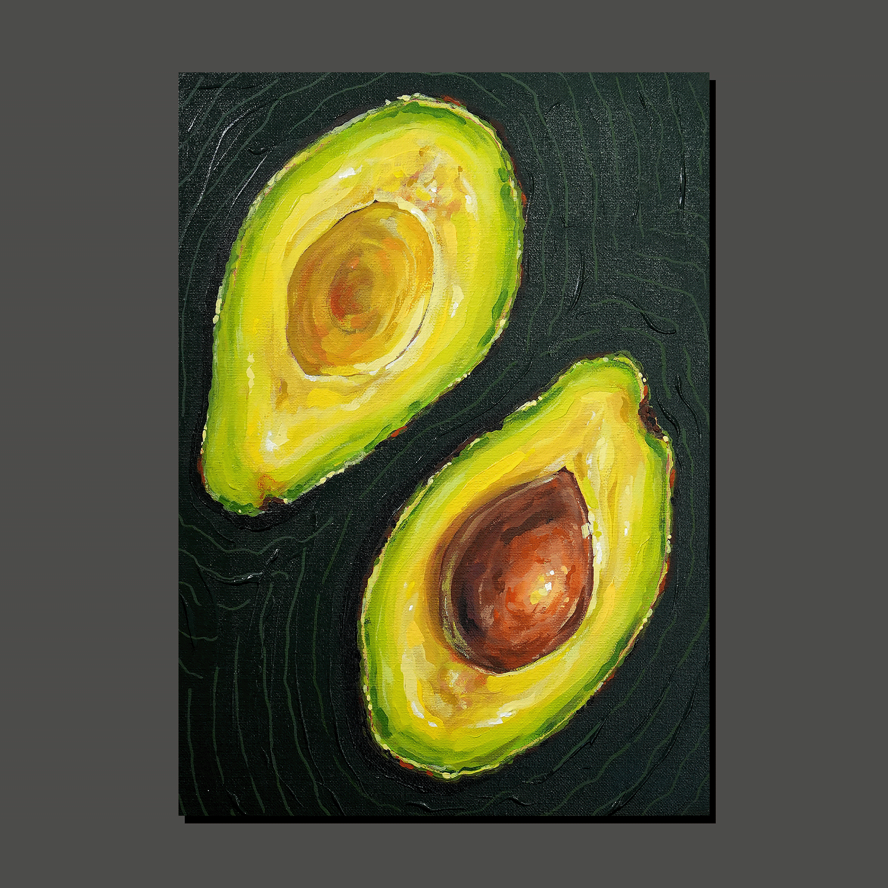 2 Avocado halves (art print)
