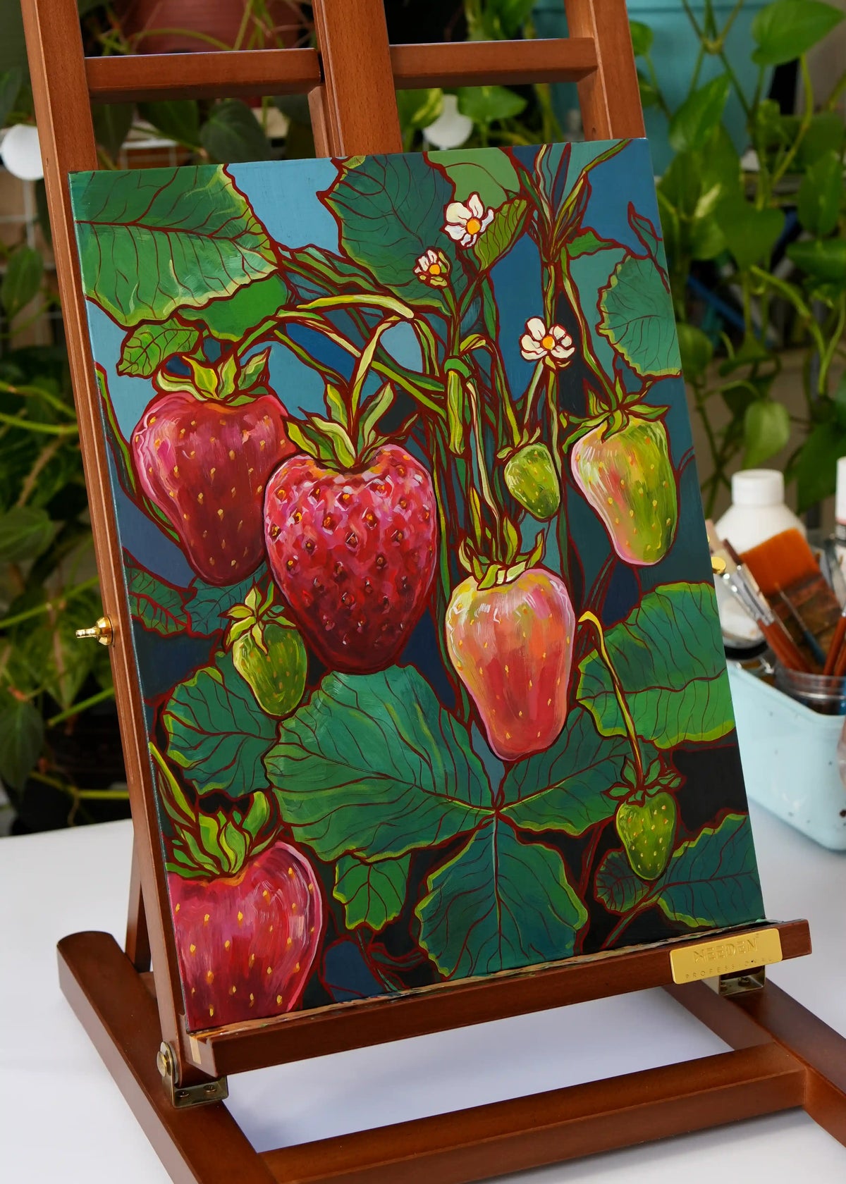Strawberry bunch (original painting)