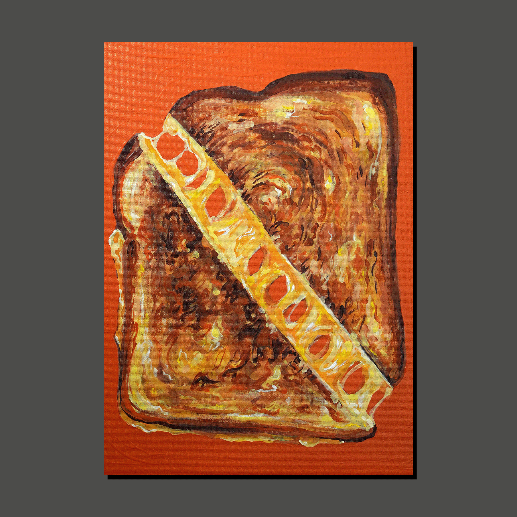 2 Grilled cheese slices (art print)