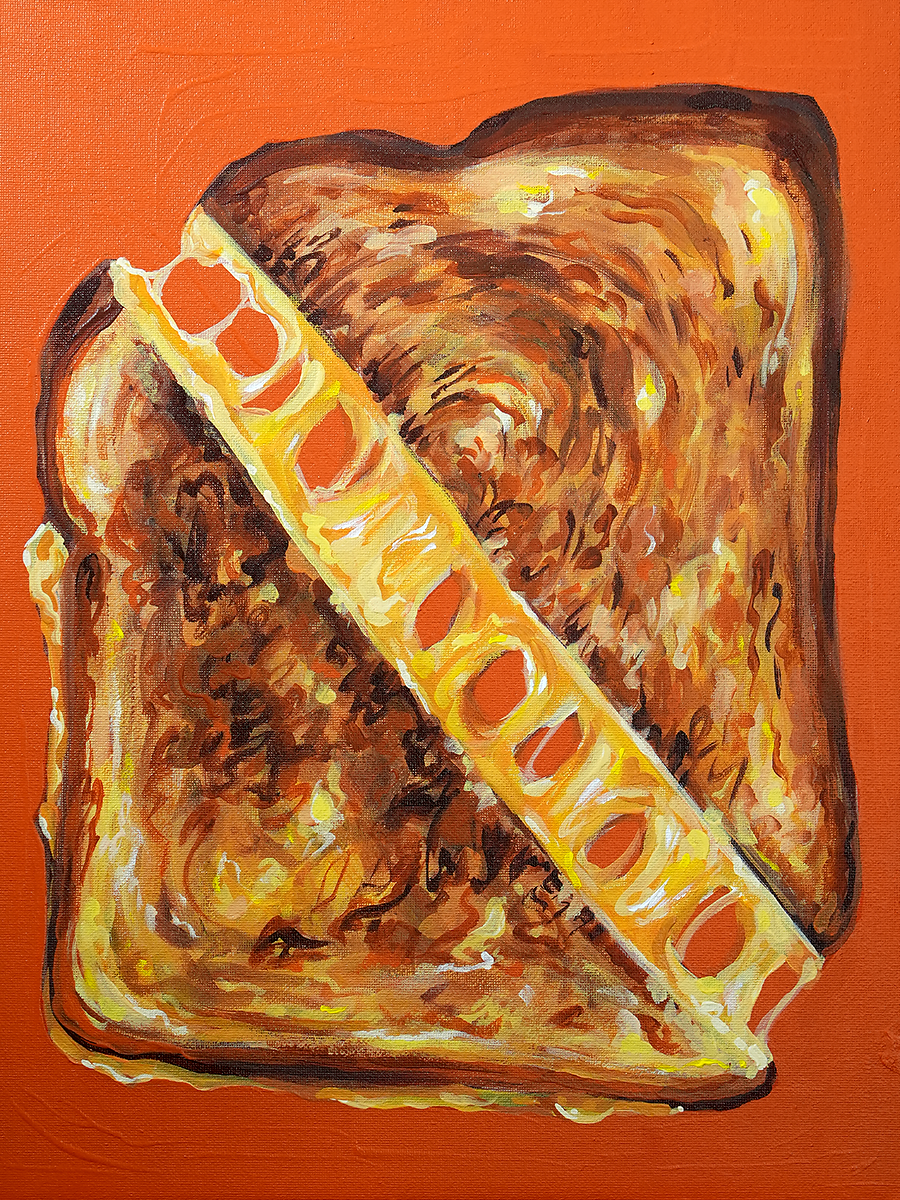 2 Grilled cheese slices (print)