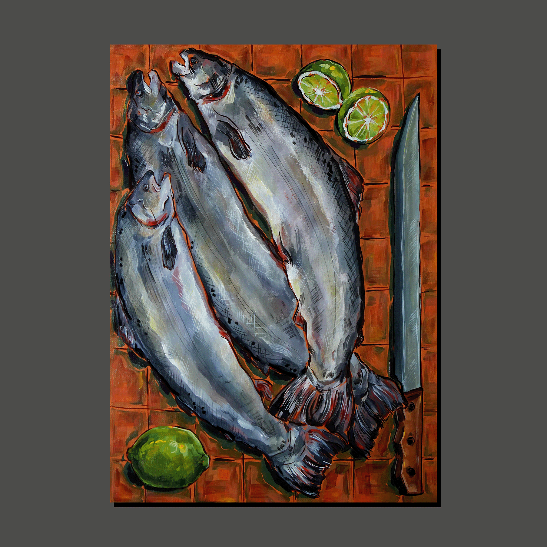 Salmon prep (art print)