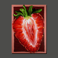 Strawberry half (art print)